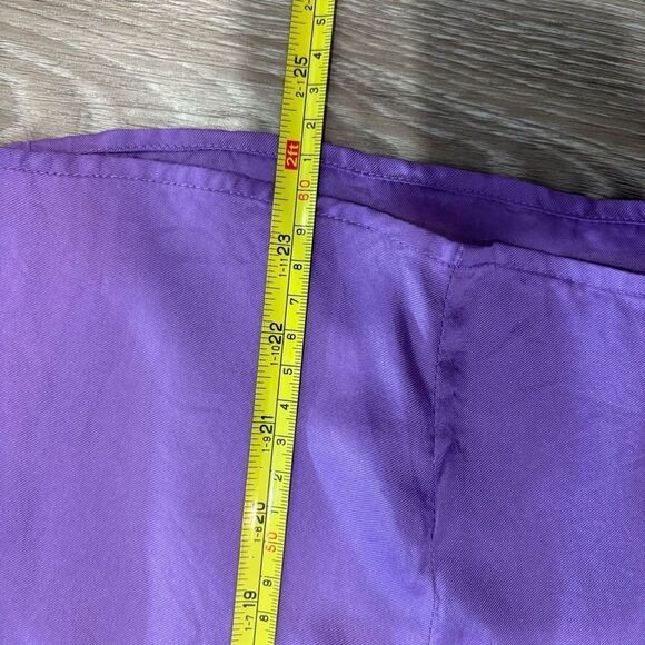 Jones NY Silk Satin Purple Bow Flutter Silk Blouse Fall Long-Sleeved sz 4 - Picture 12 of 13